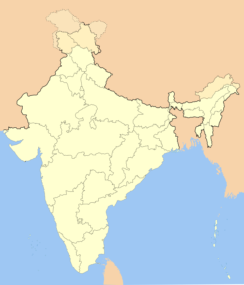 Exact India map with state boundaries and Pune highlighted as operations hub