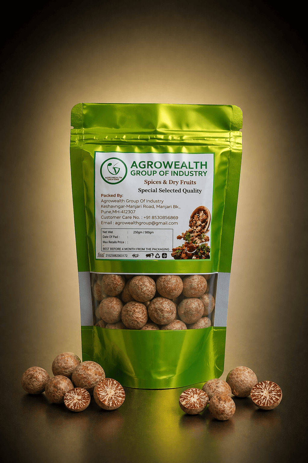 Whole Betel Nuts Packaging packaged by Agrowealth