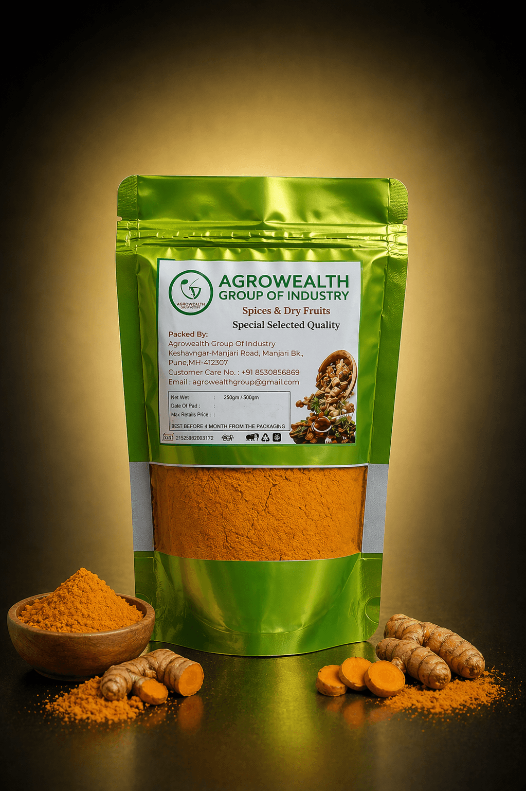 Turmeric Packaging packaged by Agrowealth